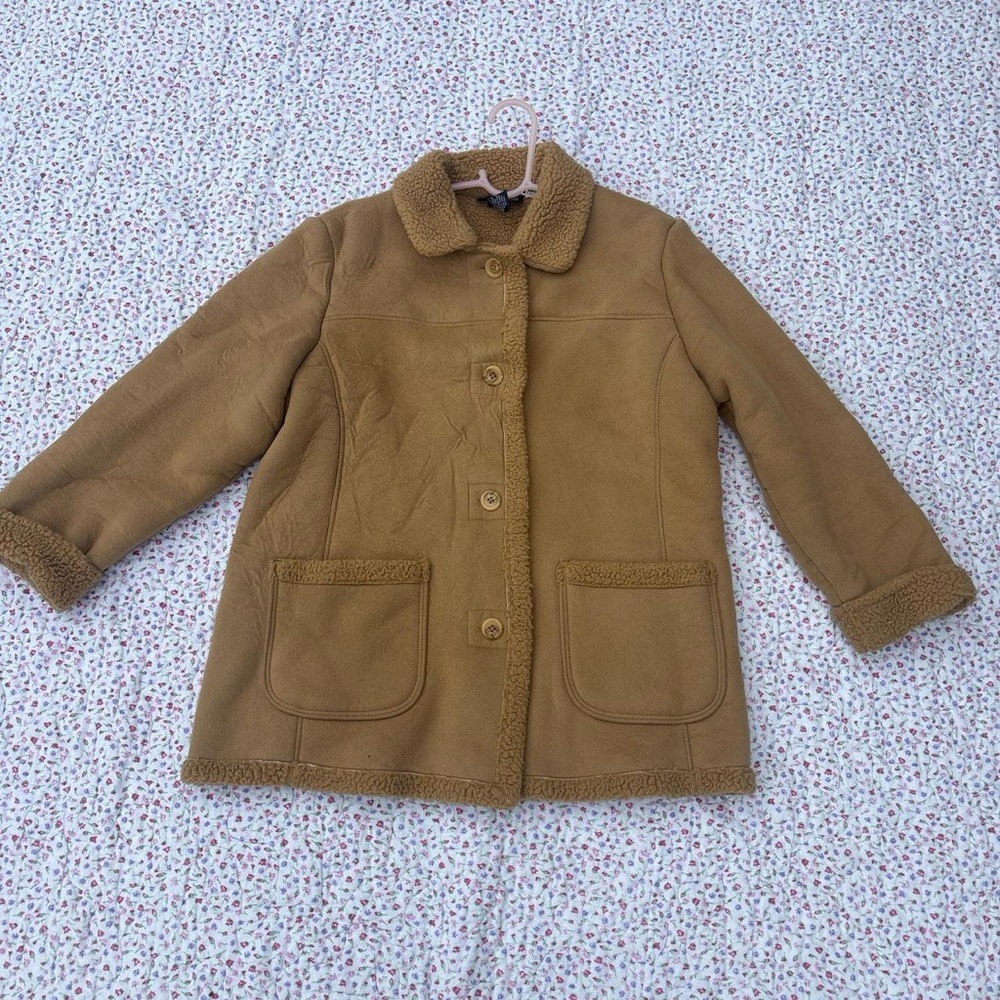Womens Tan Jacket with Sherpa Lining